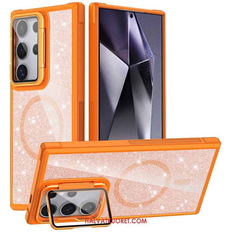 Kuori Samsung Galaxy S25 Ultra 5g Kimallus Sisäänrakennetulla Jalustalla Suojakuori