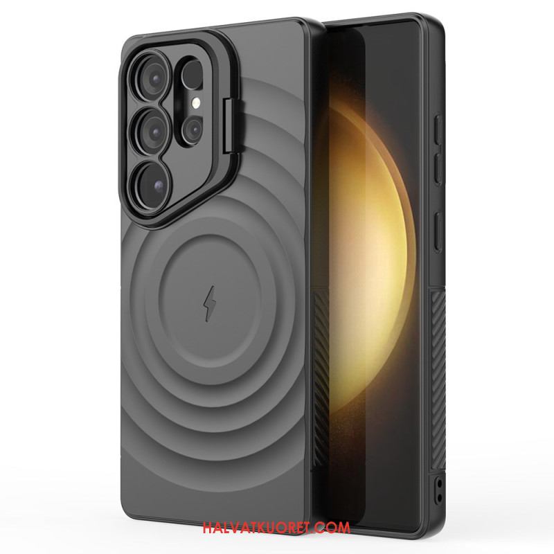 Kuori Samsung Galaxy S25 Ultra 5g Magsafe-yhteensopiva Aaltoileva Muotoilu Jalustalla Suojakuori