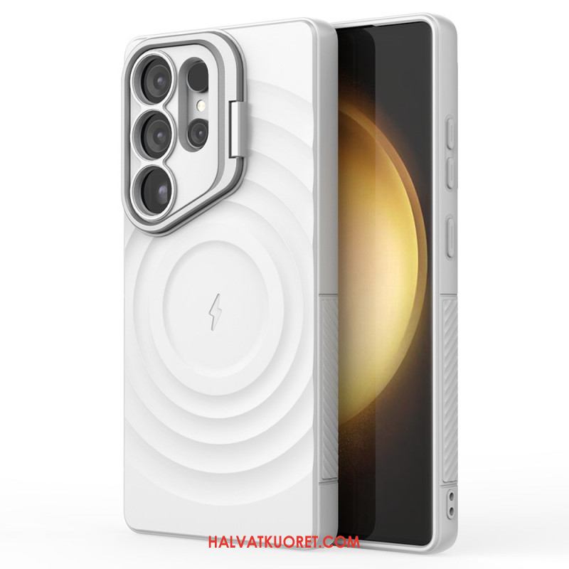 Kuori Samsung Galaxy S25 Ultra 5g Magsafe-yhteensopiva Aaltoileva Muotoilu Jalustalla Suojakuori