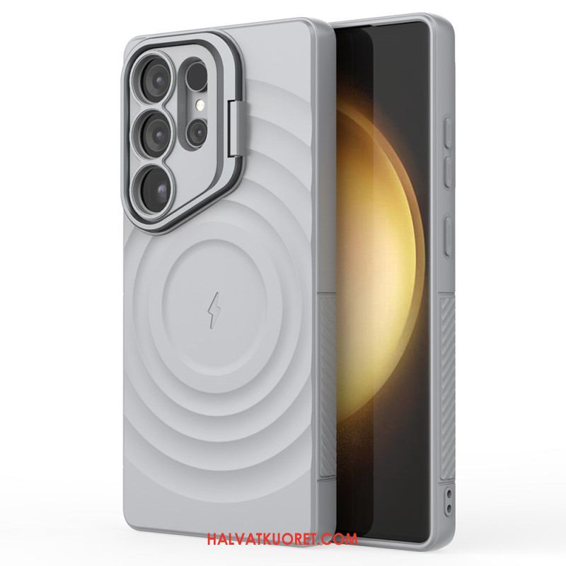 Kuori Samsung Galaxy S25 Ultra 5g Magsafe-yhteensopiva Aaltoileva Muotoilu Jalustalla Suojakuori