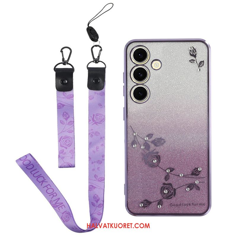 Kuori Samsung Galaxy S26 Kukkia Ja Strasseja Kadem-hihnalla