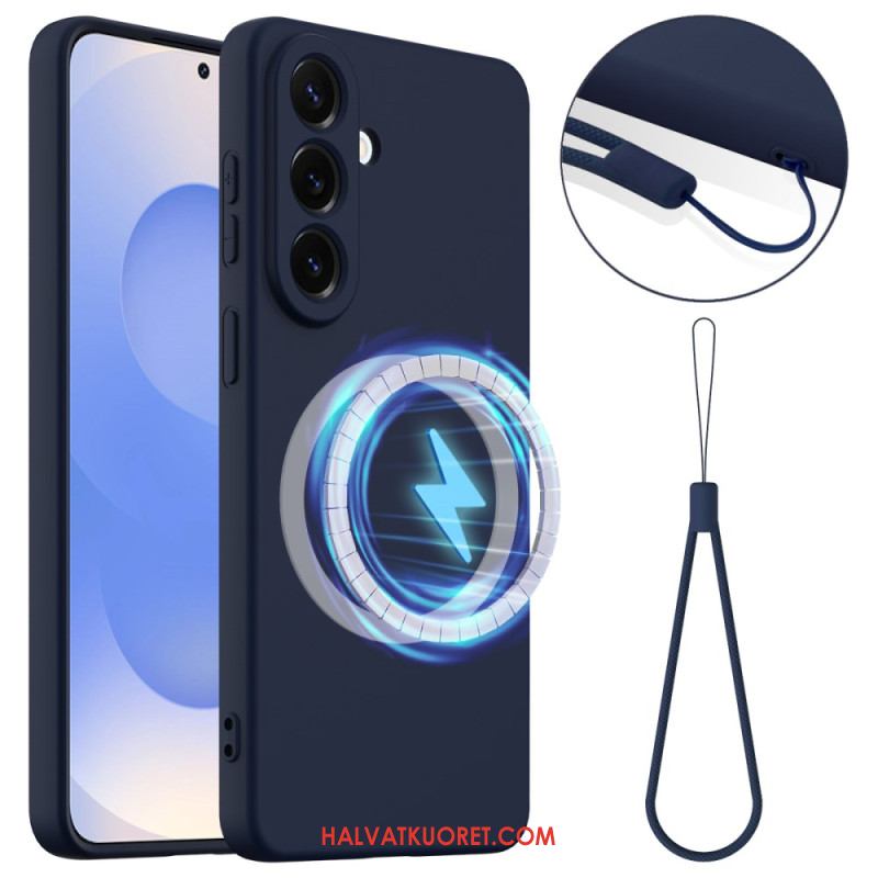 Kuori Samsung Galaxy S26 Nestemäisestä Silikonista Valmistettu Magneettinen Lompakko