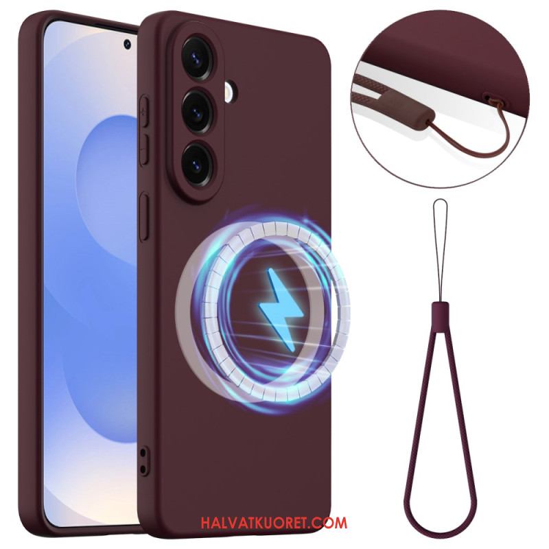 Kuori Samsung Galaxy S26 Nestemäisestä Silikonista Valmistettu Magneettinen Lompakko