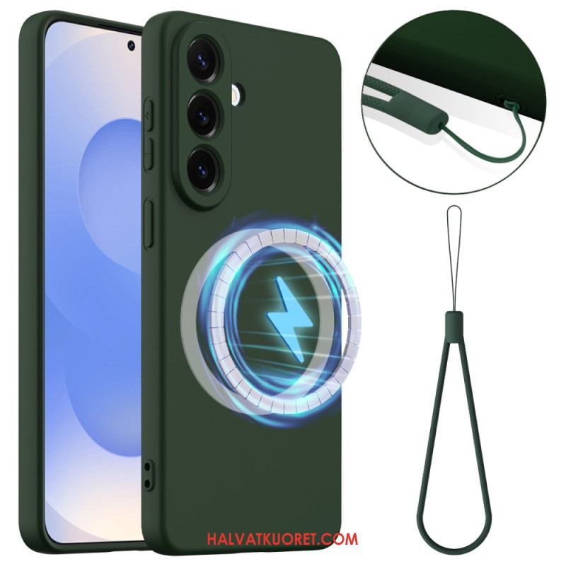 Kuori Samsung Galaxy S26 Nestemäisestä Silikonista Valmistettu Magneettinen Lompakko