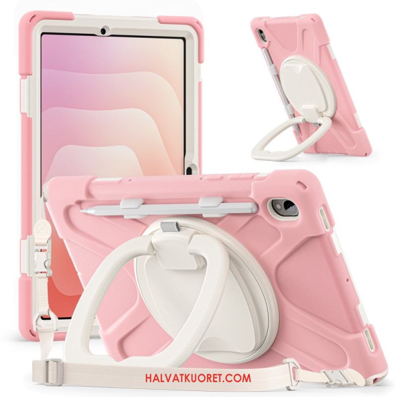 Kuori Samsung Galaxy Tab S11 Kolminkertainen Suojaus Olkahihnalla Ja Sormuspidikkeellä