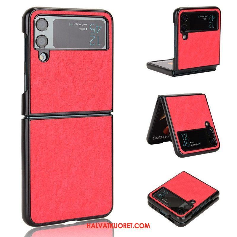 Kuori Samsung Galaxy Z Flip 4 Kotelot Flip Leather Effect Pehmeys