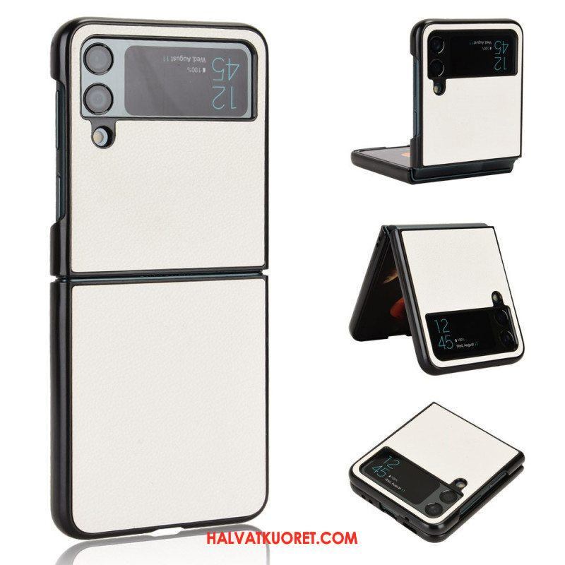 Kuori Samsung Galaxy Z Flip 4 Kotelot Flip Litsi-nahan Rakenne