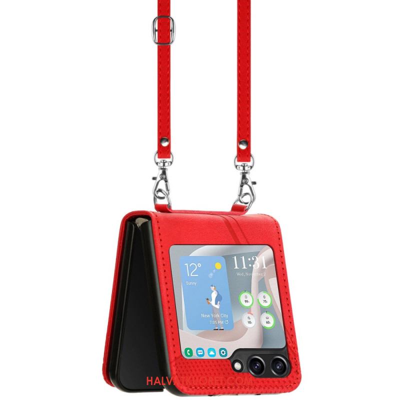 Kuori Samsung Galaxy Z Flip 7 Fe Geometrinen Kuvio Olkahihnalla