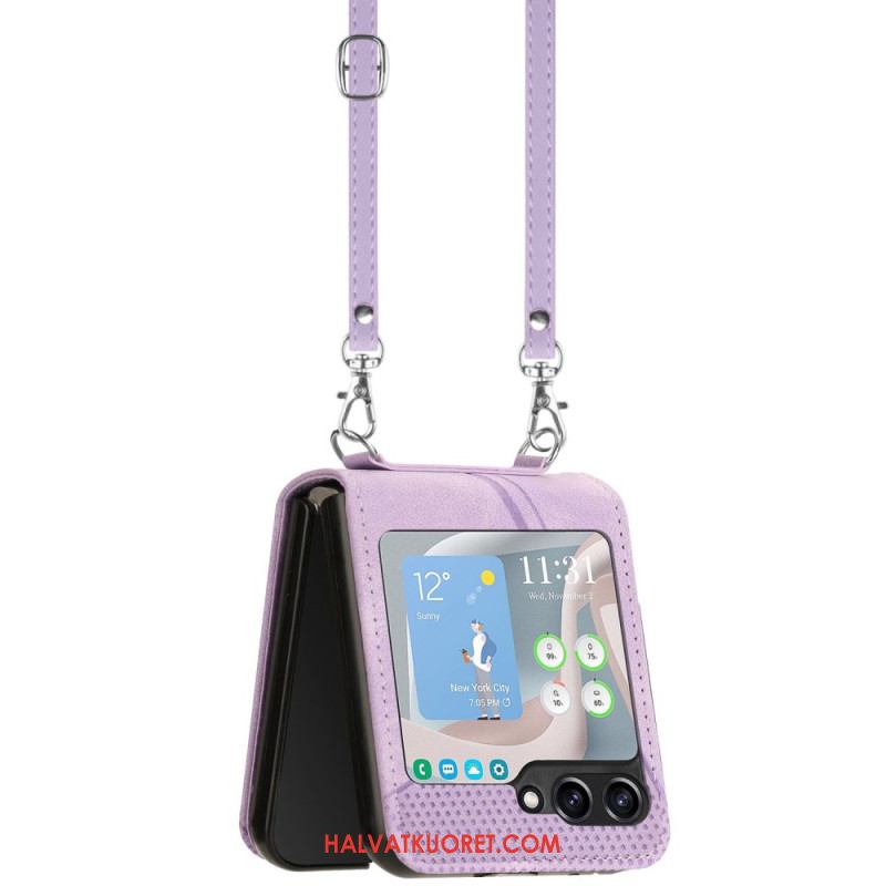 Kuori Samsung Galaxy Z Flip 7 Fe Geometrinen Kuvio Olkahihnalla