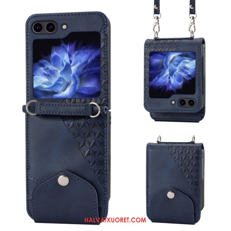 Kuori Samsung Galaxy Z Flip 7 Fe Keinonahkainen Friisi Olkahihnalla Suojakuori