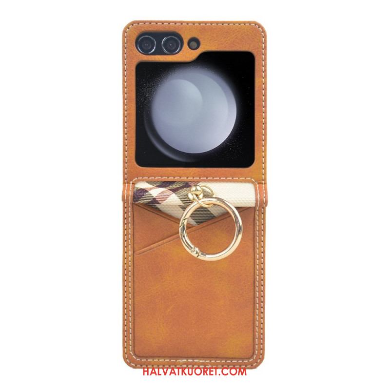 Kuori Samsung Galaxy Z Flip 7 Fe Korttikotelo Ja Metallirengas