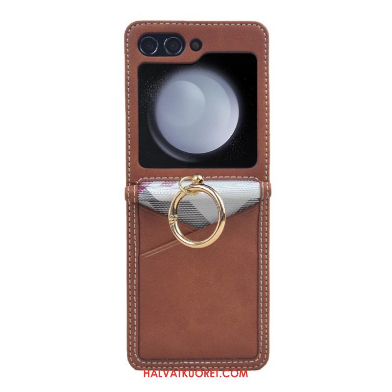 Kuori Samsung Galaxy Z Flip 7 Fe Korttikotelo Ja Metallirengas