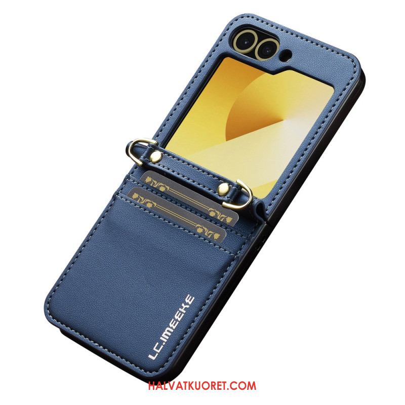 Kuori Samsung Galaxy Z Flip 7 Fe Korttikotelo Ja Pitkä Hihna