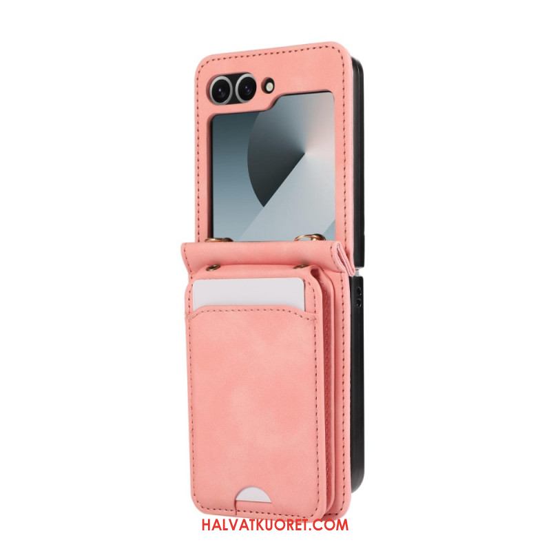 Kuori Samsung Galaxy Z Flip 7 Fe Korttiteline Ja Olkahihna