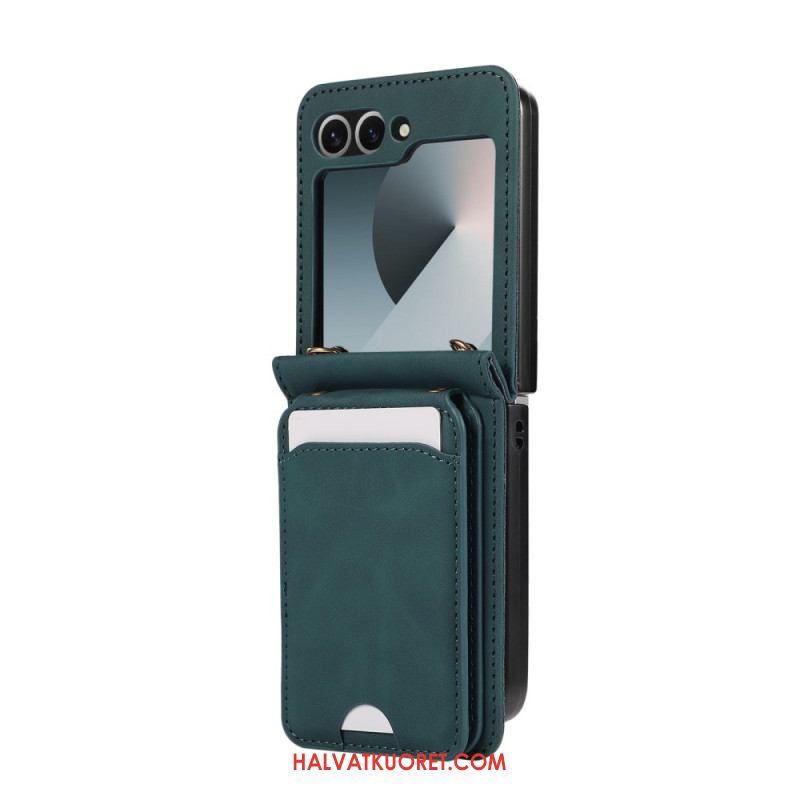 Kuori Samsung Galaxy Z Flip 7 Fe Korttiteline Ja Olkahihna