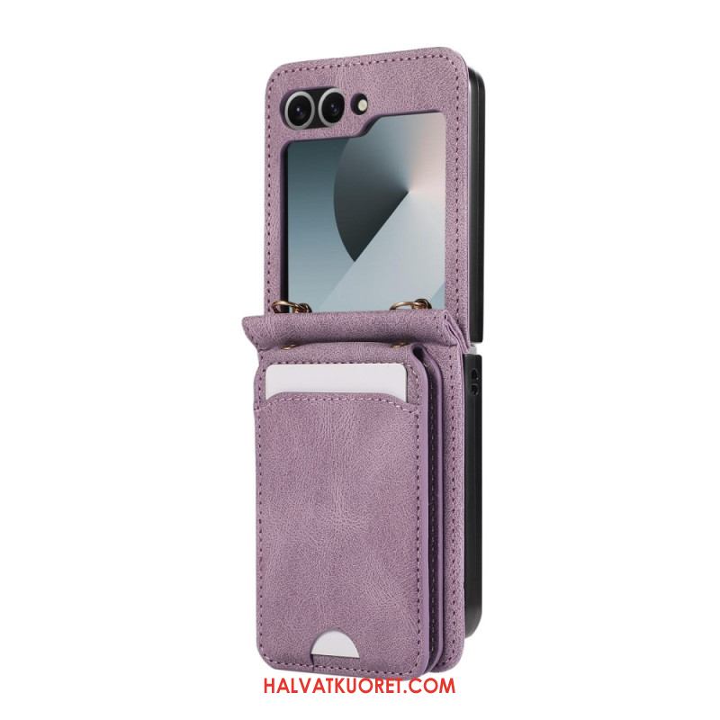 Kuori Samsung Galaxy Z Flip 7 Fe Korttiteline Ja Olkahihna