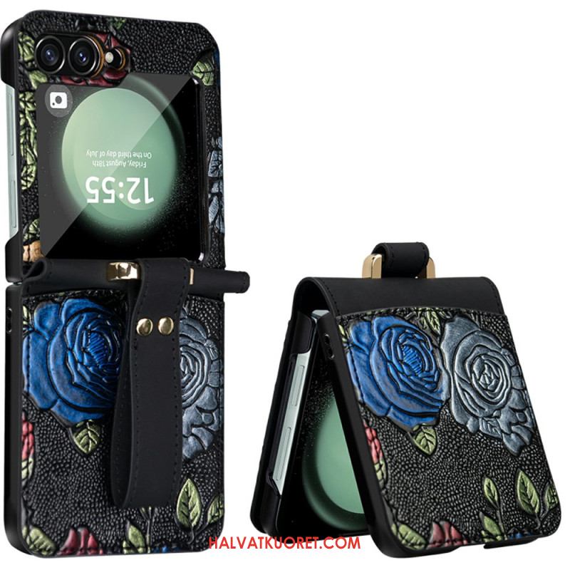 Kuori Samsung Galaxy Z Flip 7 Fe Kukkakuvioinen Olkahihna