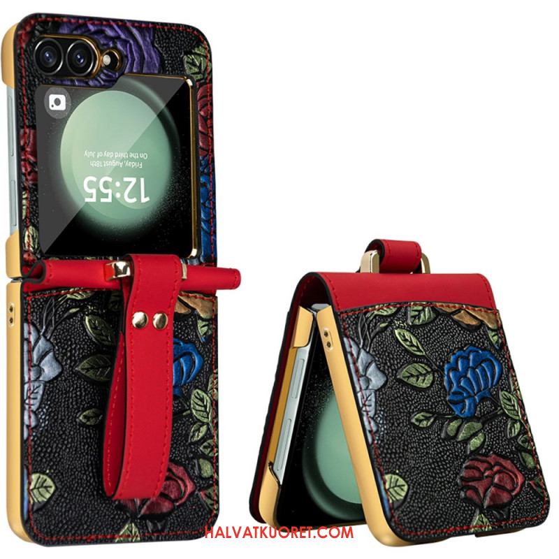 Kuori Samsung Galaxy Z Flip 7 Fe Kukkakuvioinen Olkahihna