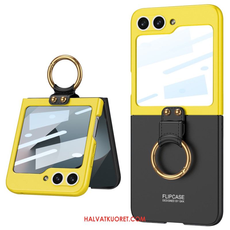 Kuori Samsung Galaxy Z Flip 7 Fe Magneettinen Saranasuoja Ja Kaksivärinen Jalusta Suojakuori