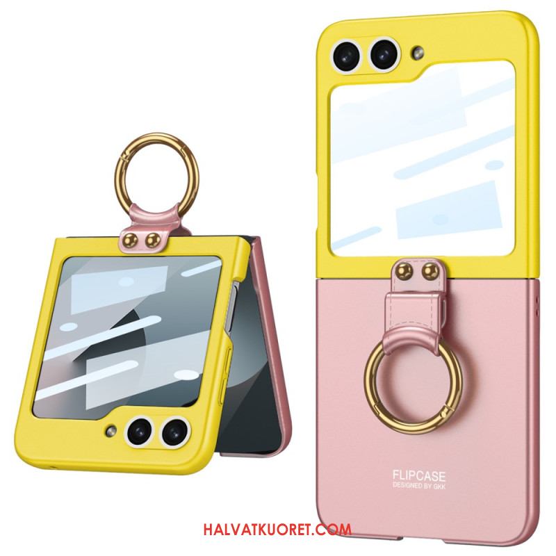 Kuori Samsung Galaxy Z Flip 7 Fe Magneettinen Saranasuoja Ja Kaksivärinen Jalusta Suojakuori