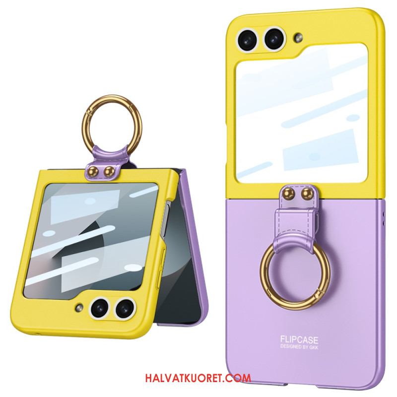 Kuori Samsung Galaxy Z Flip 7 Fe Magneettinen Saranasuoja Ja Kaksivärinen Jalusta Suojakuori