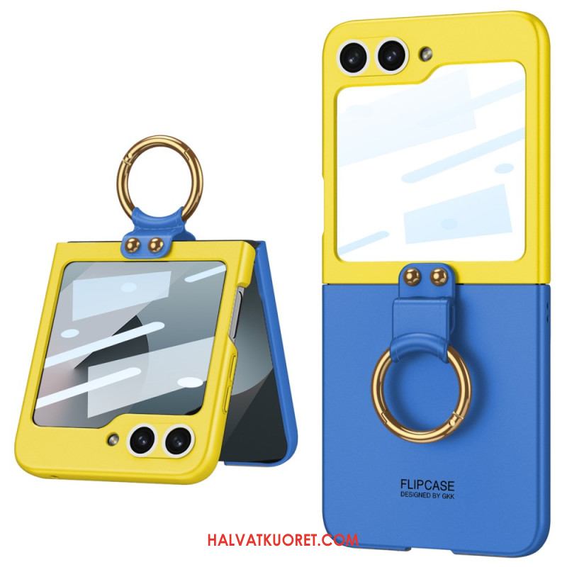 Kuori Samsung Galaxy Z Flip 7 Fe Magneettinen Saranasuoja Ja Kaksivärinen Jalusta Suojakuori