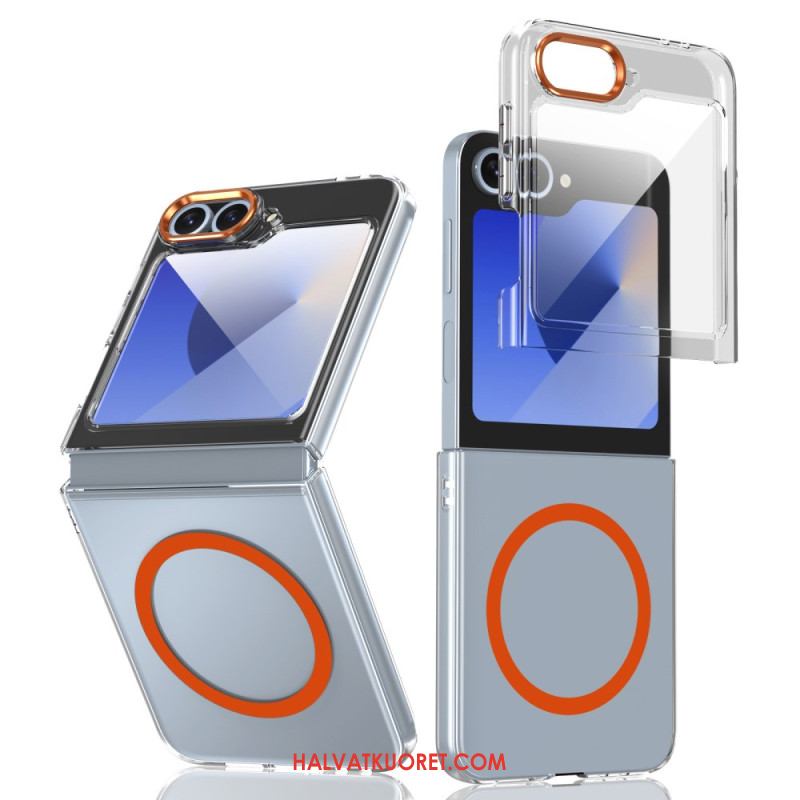 Kuori Samsung Galaxy Z Flip 7 Fe Magsafe-yhteensopiva Läpikuultava Näytönsuojalla