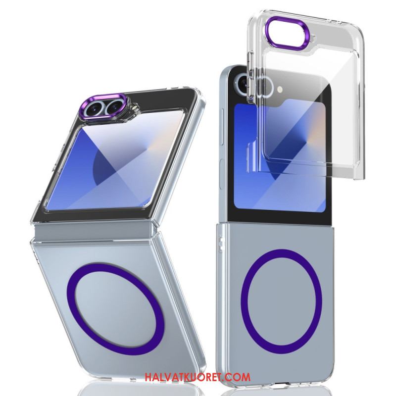 Kuori Samsung Galaxy Z Flip 7 Fe Magsafe-yhteensopiva Läpikuultava Näytönsuojalla