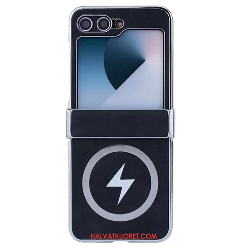 Kuori Samsung Galaxy Z Flip 7 Fe Magsafe-yhteensopiva Nahkaefekti