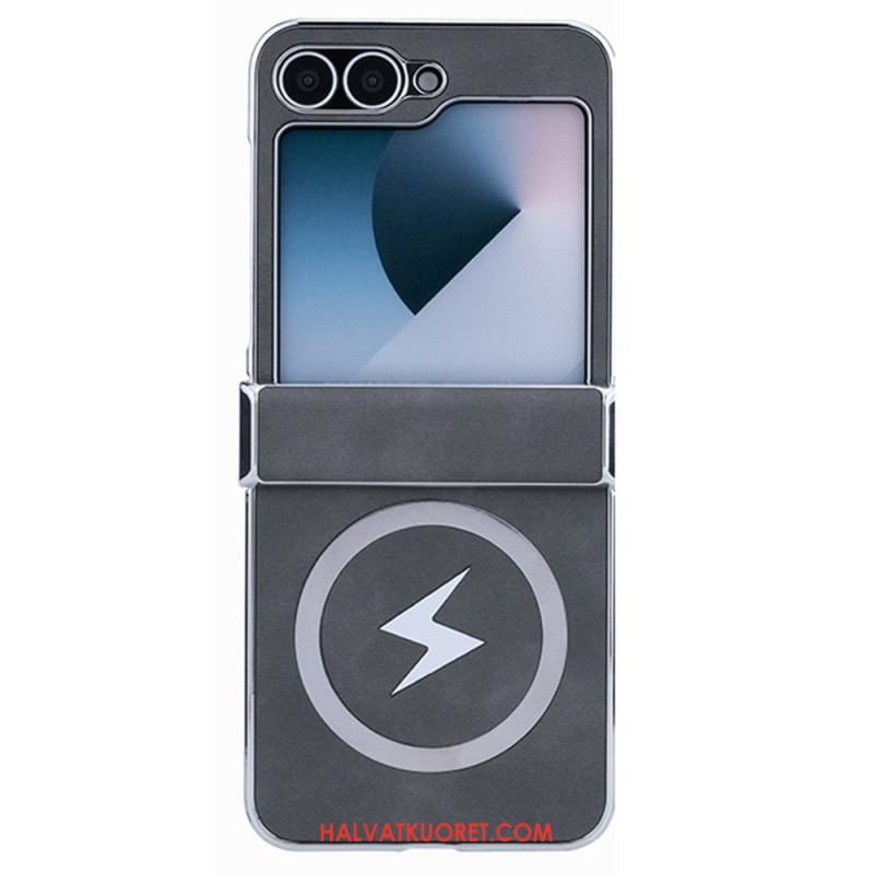 Kuori Samsung Galaxy Z Flip 7 Fe Magsafe-yhteensopiva Nahkaefekti