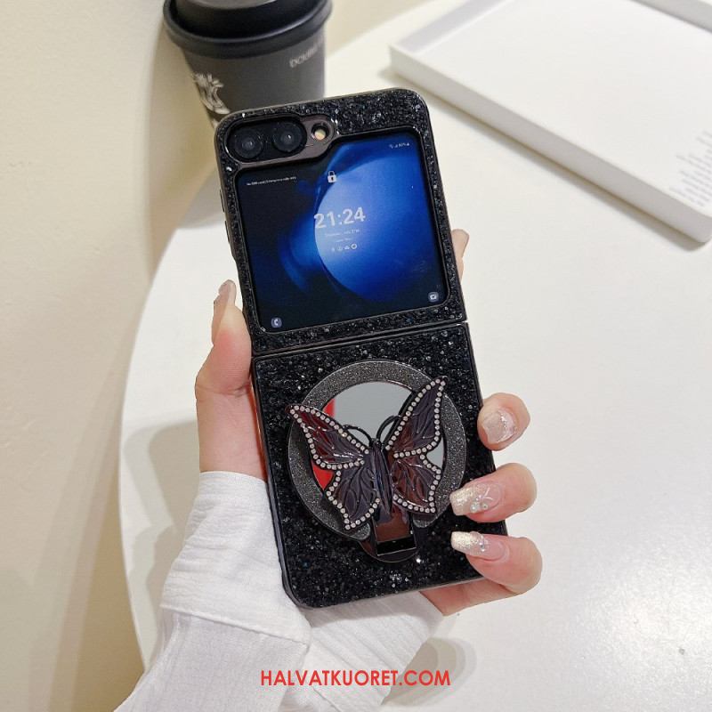 Kuori Samsung Galaxy Z Flip 7 Fe Strassilla Koristeltu Perhosjalusta