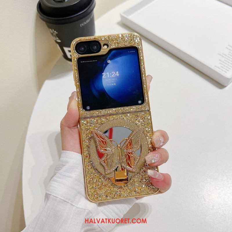 Kuori Samsung Galaxy Z Flip 7 Fe Strassilla Koristeltu Perhosjalusta