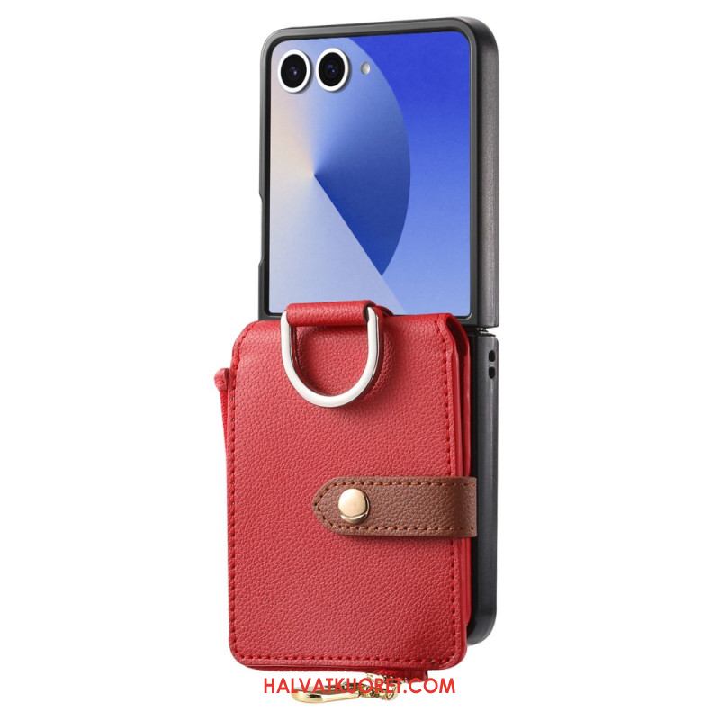 Kuori Samsung Galaxy Z Flip 7 Kolikkokukkaro Ja Sormuspidike