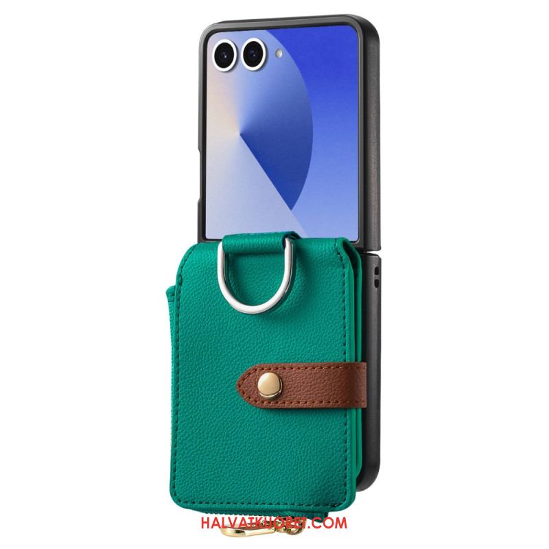 Kuori Samsung Galaxy Z Flip 7 Kolikkokukkaro Ja Sormuspidike