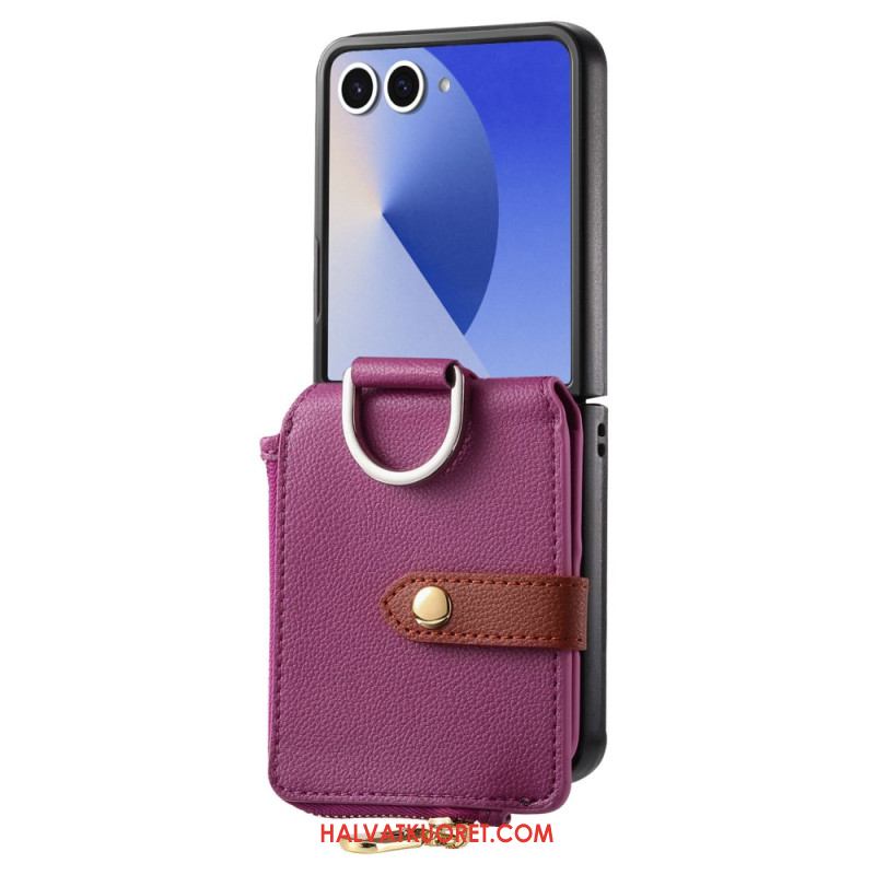 Kuori Samsung Galaxy Z Flip 7 Kolikkokukkaro Ja Sormuspidike