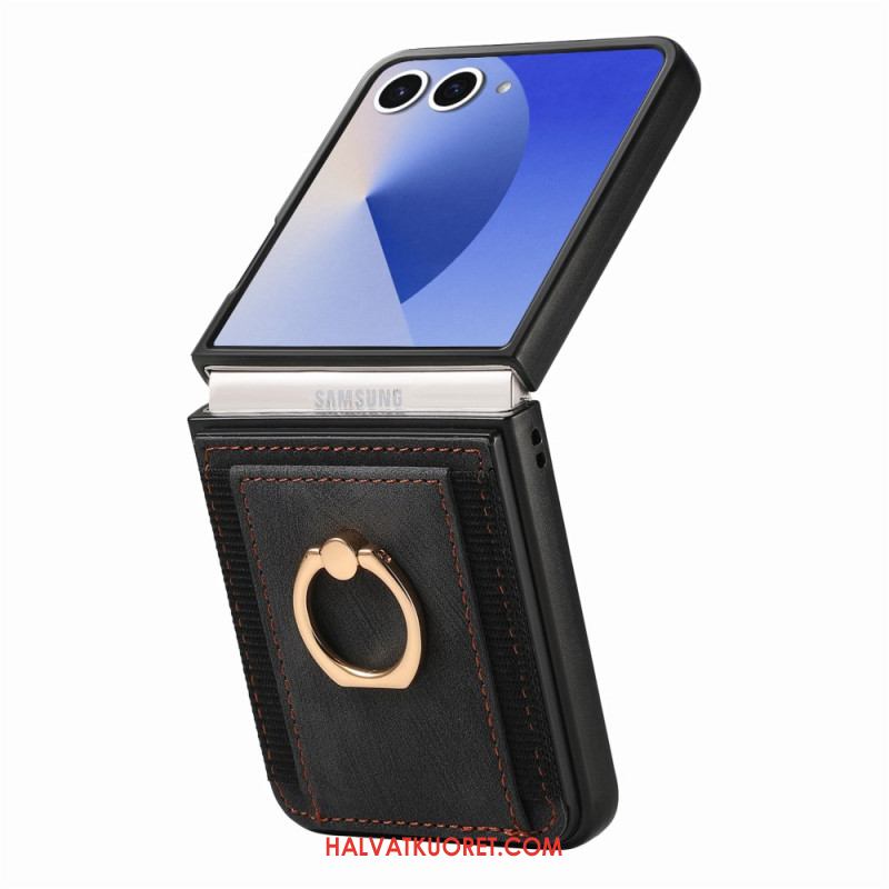 Kuori Samsung Galaxy Z Flip 7 Korttikotelo Ja Jalusta Suojakuori