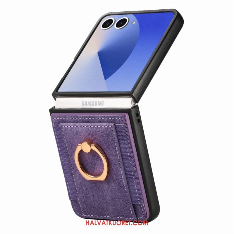 Kuori Samsung Galaxy Z Flip 7 Korttikotelo Ja Jalusta Suojakuori