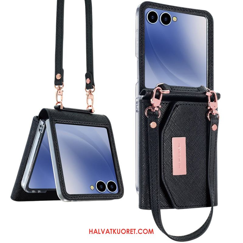 Kuori Samsung Galaxy Z Flip 7 Lompakko Ja Hihna Suojakuori