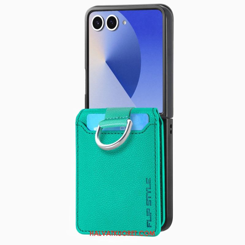 Kuori Samsung Galaxy Z Flip 7 Premium-korttikotelo Ja Pidike Suojakuori