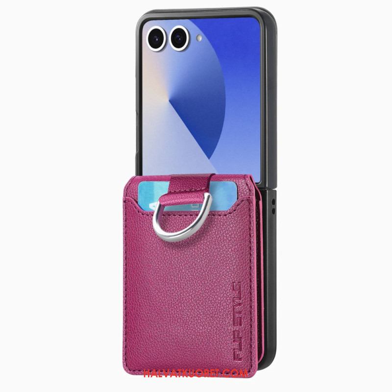 Kuori Samsung Galaxy Z Flip 7 Premium-korttikotelo Ja Pidike Suojakuori