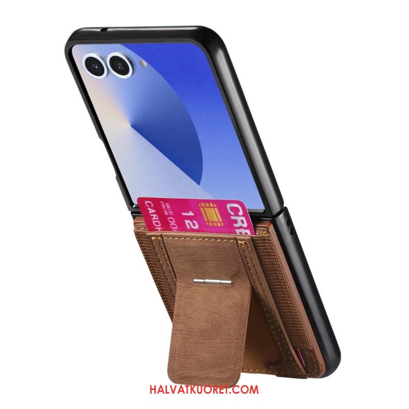 Kuori Samsung Galaxy Z Flip 7 Retrotyylinen Pidike Ja Korttikotelo