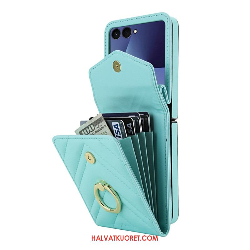 Kuori Samsung Galaxy Z Flip 7 Rfid-suojattu Korttikotelo Ja Hihna