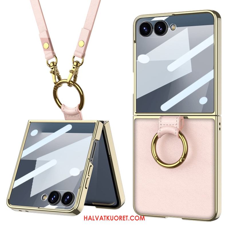 Kuori Samsung Galaxy Z Flip 7 Sormuspidike Ja Irrotettava Olkahihna