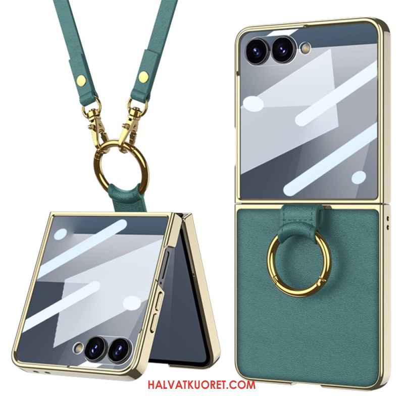 Kuori Samsung Galaxy Z Flip 7 Sormuspidike Ja Irrotettava Olkahihna