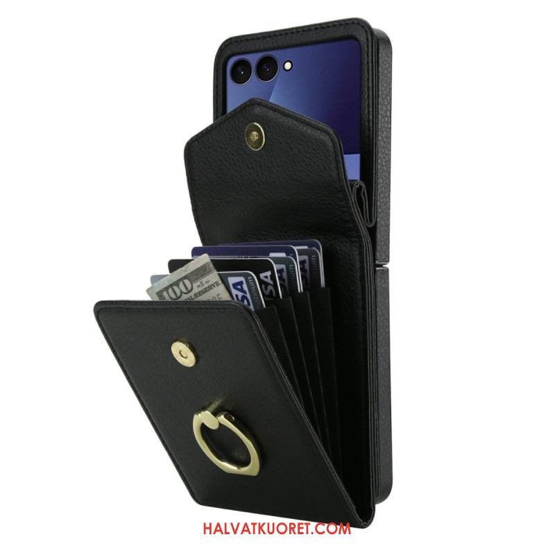 Kuori Samsung Galaxy Z Flip 7 Tikattu Lompakko Ja Hihna Suojakuori