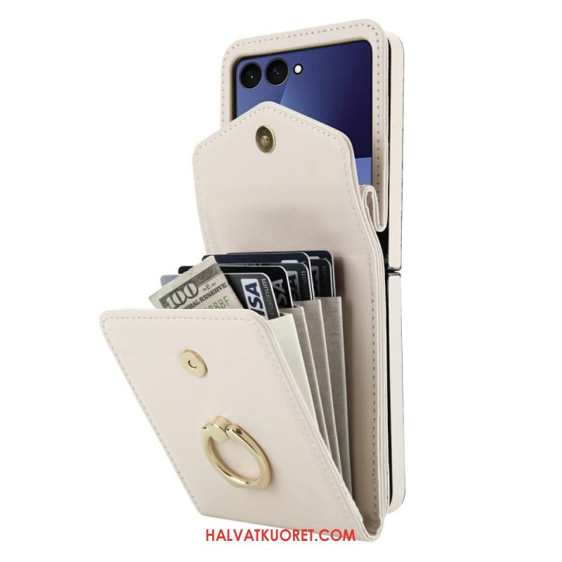 Kuori Samsung Galaxy Z Flip 7 Tikattu Lompakko Ja Hihna Suojakuori