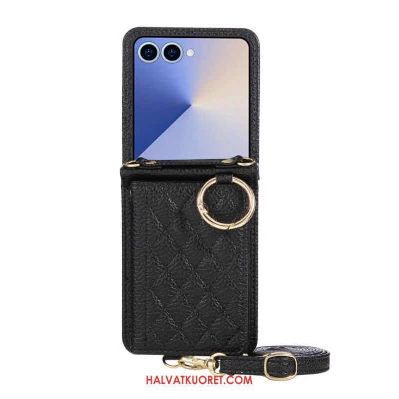 Kuori Samsung Galaxy Z Flip 7 Tikattu Lompakko Olkahihnalla