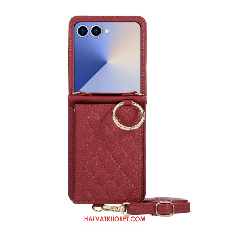 Kuori Samsung Galaxy Z Flip 7 Tikattu Lompakko Olkahihnalla