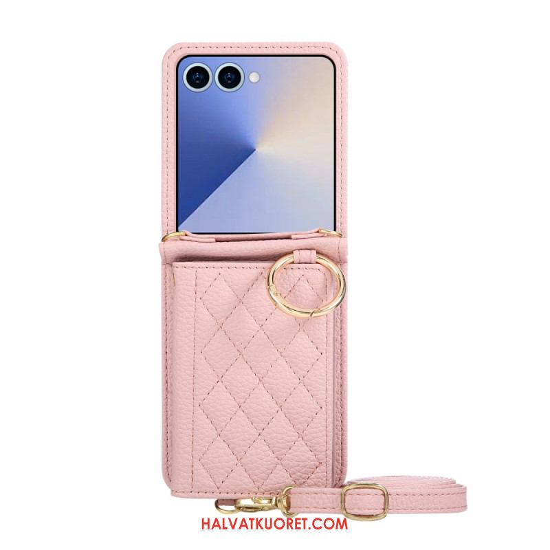 Kuori Samsung Galaxy Z Flip 7 Tikattu Lompakko Olkahihnalla