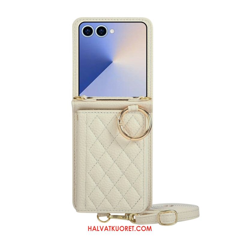 Kuori Samsung Galaxy Z Flip 7 Tikattu Lompakko Olkahihnalla